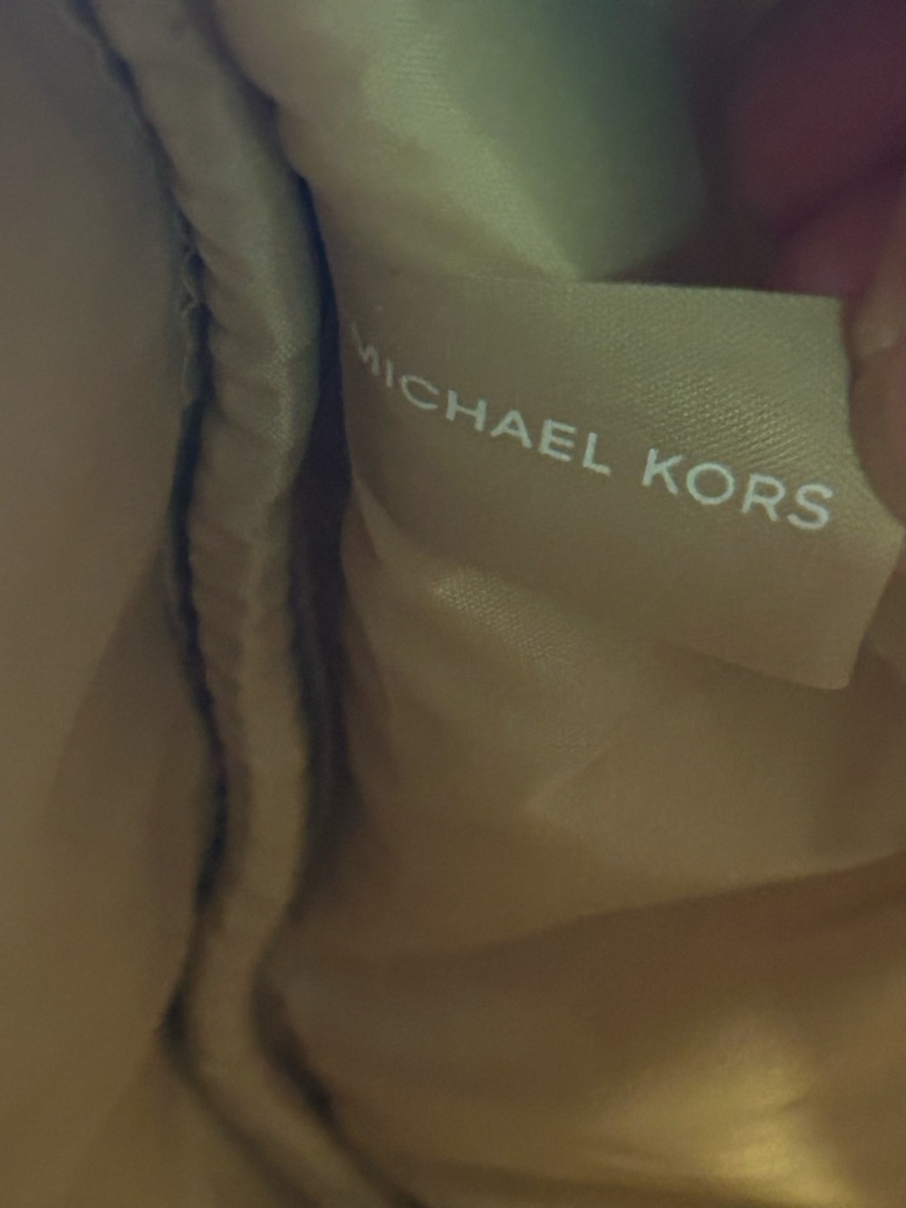 Michael Kors Metallic Gold Snakeskin Embossed Women's Satchel Tote Weekend Bag - Picture 14 of 16